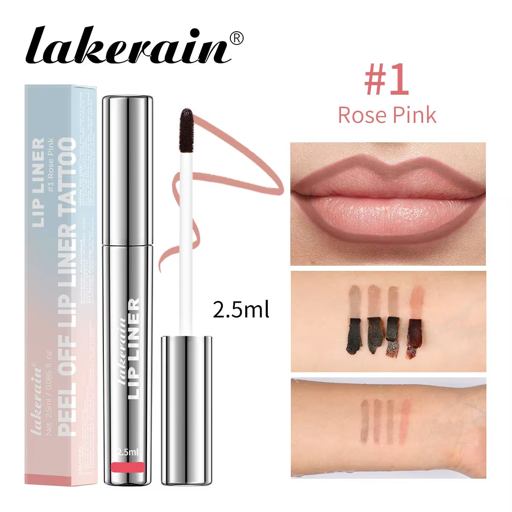 Peel off Lip Liner Tattoo Long Lasting Waterproof Peel off Lip Stain Semi-Permanent Matte Lip Stick Girls and Women