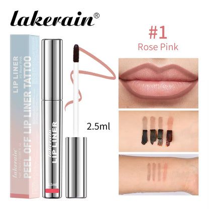 Peel off Lip Liner Tattoo Long Lasting Waterproof Peel off Lip Stain Semi-Permanent Matte Lip Stick Girls and Women