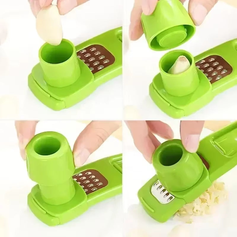 Hot 1 Pack Mini Garlic Grinder Creative Garlic Press Kitchen Garlic Mash Manual Mashing Green Kitchen Gadgets Accessories