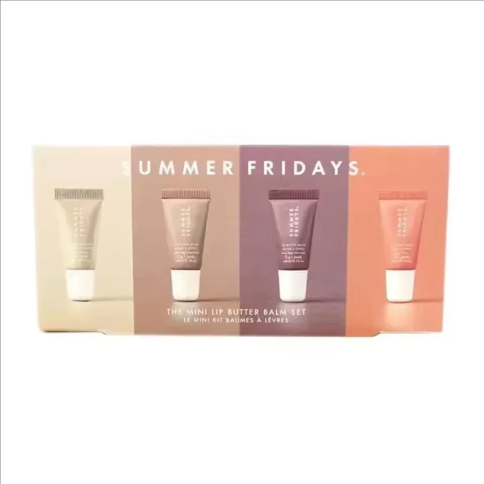 Summer Friday'S Vanilla Beige Lip Balm Moisturizing Transparent Lipstick Set Smooth Soft Tube Mirror Lip Gloss Lip Blum Makeup