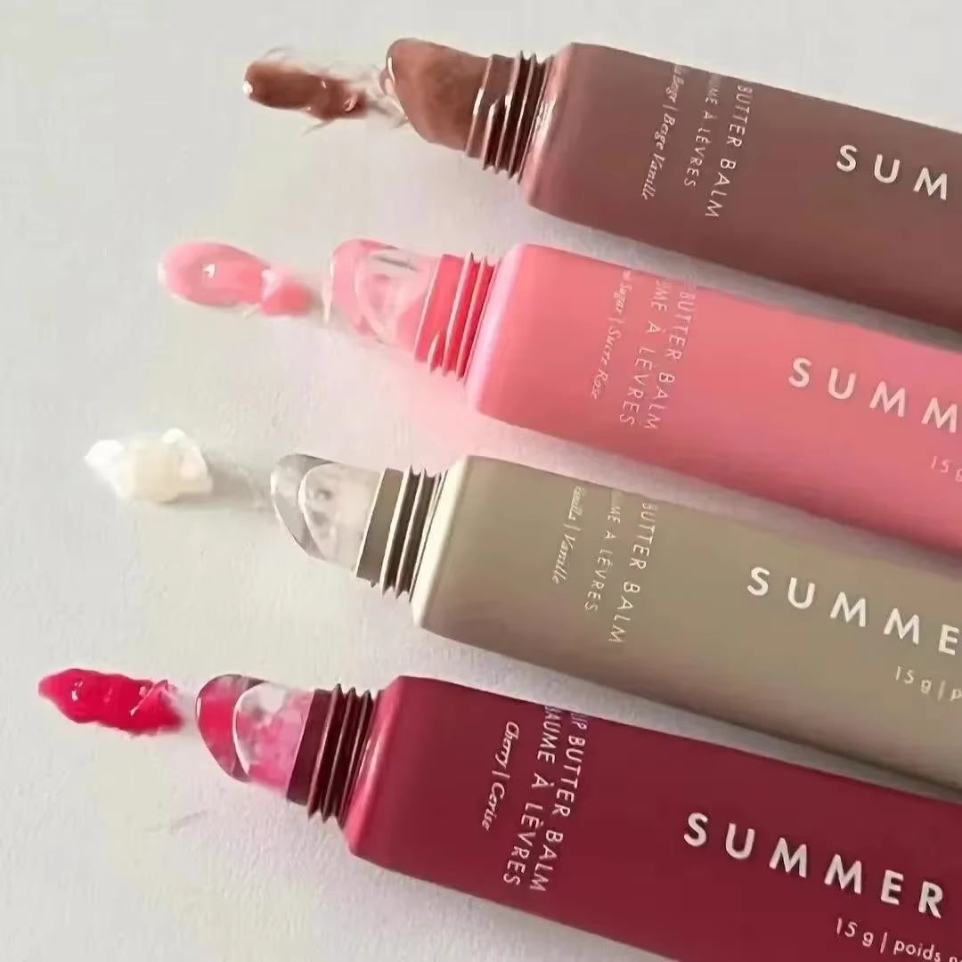 Summer Friday'S Vanilla Beige Lip Balm Moisturizing Transparent Lipstick Set Smooth Soft Tube Mirror Lip Gloss Lip Blum Makeup