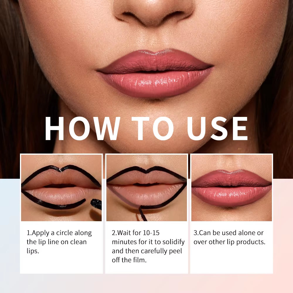 Peel off Lip Liner Tattoo Long Lasting Waterproof Peel off Lip Stain Semi-Permanent Matte Lip Stick Girls and Women