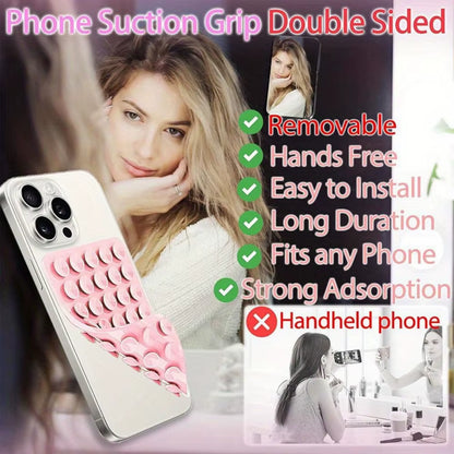 Silicone Suction Cup Phone Mount Hands-Free Mobile Stand Airplane Travel Essential Compatible with Any Smartphone