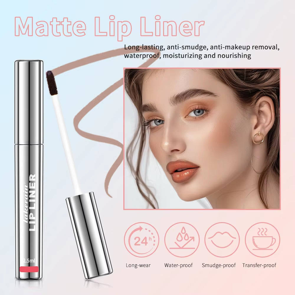 Peel off Lip Liner Tattoo Long Lasting Waterproof Peel off Lip Stain Semi-Permanent Matte Lip Stick Girls and Women
